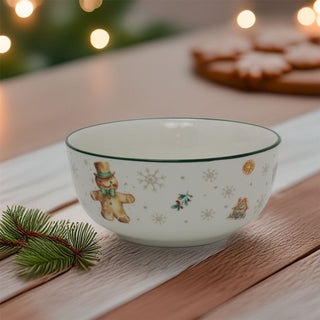 Gingerbread Christmas Bowl | Ceramic Bowl for Snacks, Soups & Desserts