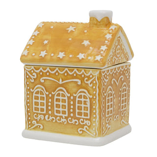 Gingerbread House Cookie Jar | Christmas Ceramic Biscuit Barrel with Lid - 23cm
