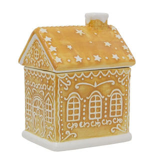 Gingerbread House Cookie Jar | Christmas Ceramic Biscuit Barrel with Lid - 23cm