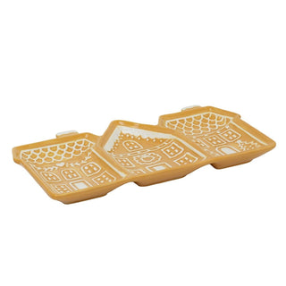 Gingerbread House Trio Ceramic Serving Platter | Christmas Serving Dish - 33cm