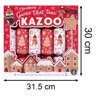Gingerbread Kazoo Christmas Game Crackers | Set of 6 Musical Christmas Crackers
