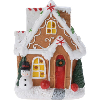 Gingerbread LED Christmas House | Christmas Village Festive Light - up House 10cm