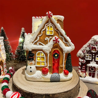 Gingerbread LED Christmas House | Christmas Village Festive Light - up House 10cm