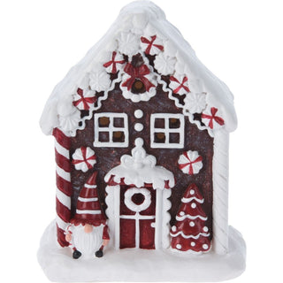 Gingerbread LED Christmas House | Christmas Village Festive Light - up House 10cm