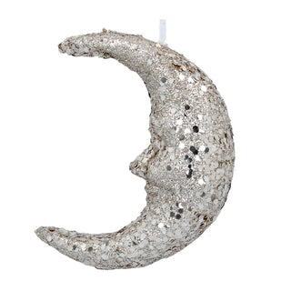 Gisela Graham Gold Moon Christmas Decoration, 13cm Hanging Ornament