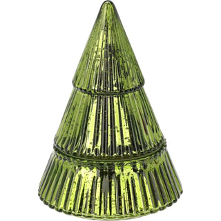 Glass Christmas Tree 2 - wick Scented Candle | Christmas Candle Holder - 17cm