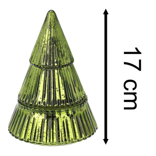 Glass Christmas Tree 2 - wick Scented Candle | Christmas Candle Holder - 17cm