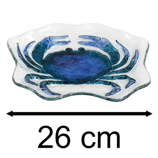 Glass Crab Serving Plate | Nautical Seafood Platter for Summer Dining - 26cm