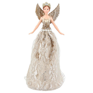 Gold Christmas Tree Fairy Topper, Gisela Graham Gold Resin Angel 19cm