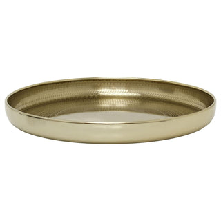 Gold Decorative Tray, 33 cm Round Coffee Table Tray with Mandala Design
