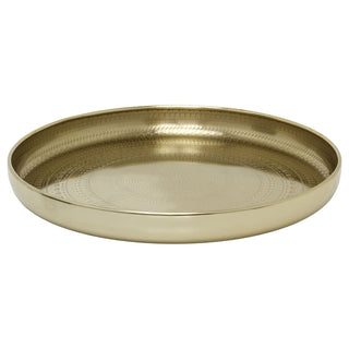 Gold Decorative Tray, 33 cm Round Coffee Table Tray with Mandala Design