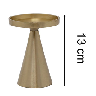 Gold Metal Candle Holder for Pillar Candles | Modern Brass Effect Candlestick