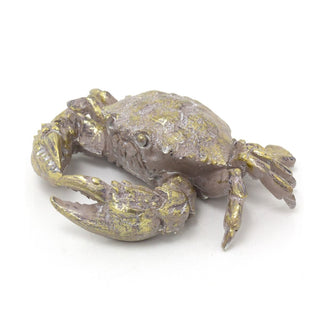 Gold Resin Crab Ornament | Nautical Figurine for Coastal Home Decor, 14x13cm