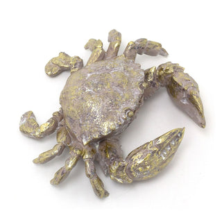 Gold Resin Crab Ornament | Nautical Figurine for Coastal Home Decor, 14x13cm