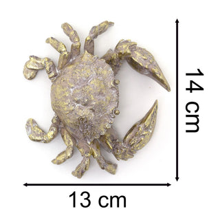 Gold Resin Crab Ornament | Nautical Figurine for Coastal Home Decor, 14x13cm