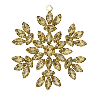 Gold Snowflake Christmas Tree Bauble | Snowflake Christmas Tree Ornament - 10cm