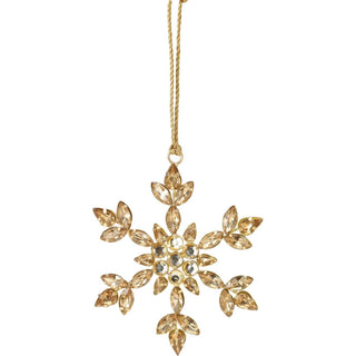 Gold Snowflake Christmas Tree Bauble | Snowflake Christmas Tree Ornament - 10cm
