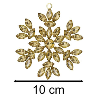 Gold Snowflake Christmas Tree Bauble | Snowflake Christmas Tree Ornament - 10cm