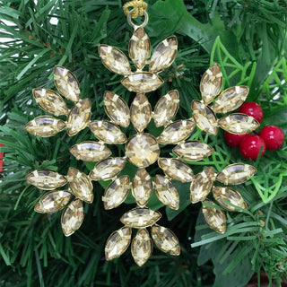 Gold Snowflake Christmas Tree Bauble | Snowflake Christmas Tree Ornament - 10cm
