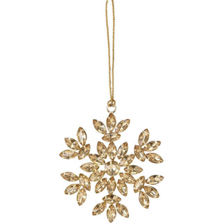 Gold Snowflake Christmas Tree Bauble | Snowflake Christmas Tree Ornament - 10cm