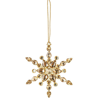 Gold Snowflake Christmas Tree Bauble | Snowflake Christmas Tree Ornament - 10cm