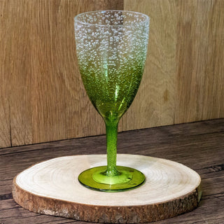 Green Bubbles Plastic Wine Glass Reusable Wine Glass Goblet Garden Picnic 400ml