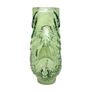 Green Glass Fish Jug, 20cm Coloured Glass Pitcher Vase Nautical Fish Ornament