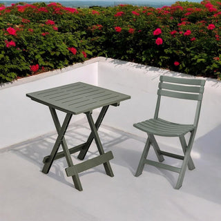 Green Plastic Folding Garden Side Table | Outdoor Foldable Table for Camping