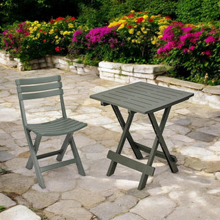 Green Plastic Folding Garden Side Table | Outdoor Foldable Table for Camping