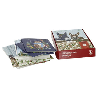 Greenfingers Charity Christmas Cards Box of 20 Cards with 5 Designs, Illustrated