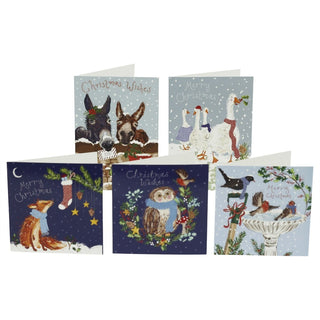 Greenfingers Charity Christmas Cards Box of 20 Cards with 5 Designs, Illustrated