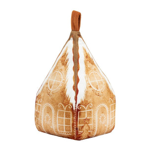 Gretel Gingerbread House Doorstop | Velvet Fabric Gingerbread Door Stop - 23cm
