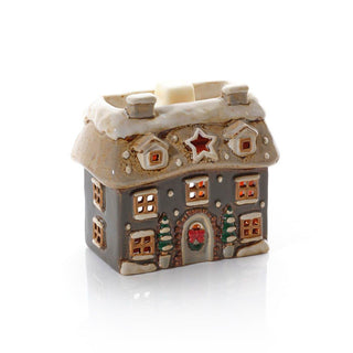 Grey Ceramic Christmas Cottage Wax Melt Burner | Oil Burner Christmas House
