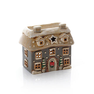 Grey Ceramic Christmas Cottage Wax Melt Burner | Oil Burner Christmas House