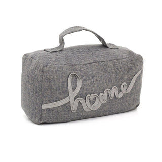 Grey Fabric Door Stop Decorative Indoor Rectangle Weighted Doorstop With Handle
