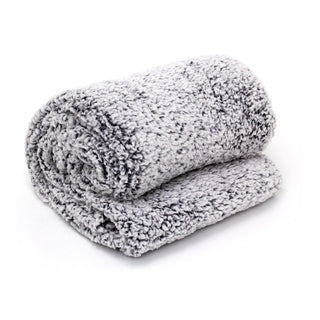 Grey Textured Teddy Snug Throw Blanket Super Soft Luxury Winter