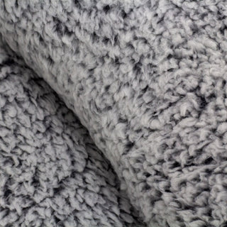 Grey Textured Teddy Snug Throw Blanket | Super Soft Luxury Winter Fleece Plaid Throw Blanket | Snug Fluffy Throw Plush Bed Blanket 127 x 152cm