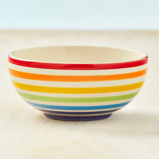 Hand - painted Rainbow Bowl | Round Ceramic Kitchen Cereal Bowl Serving Bowl