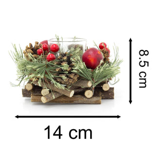 Handcrafted Christmas Tealight Candle Holder ~ Xmas Table Centrepiece