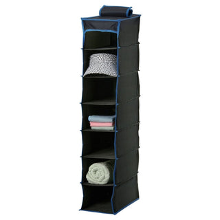 Hanging Fabric Wardrobe Storage Organiser with 6 Shelf Compartments - 84cm