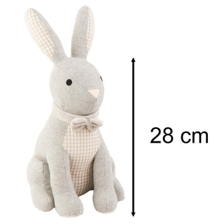 Harvey Rabbit Door Stop, 1.4kg Fabric Hare Doorstop, 28cm Animal Door Stopper