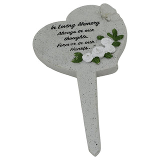 Heart Memorial Plaque, 20cm Stone Effect Resin Remembrance Plaque