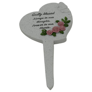 Heart Memorial Plaque, 20cm Stone Effect Resin Remembrance Plaque