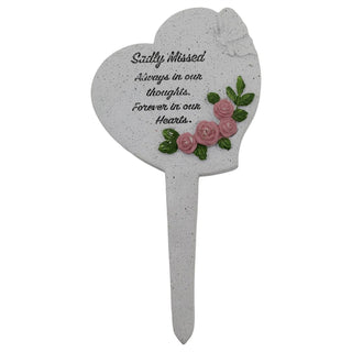 Heart Memorial Plaque, 20cm Stone Effect Resin Remembrance Plaque