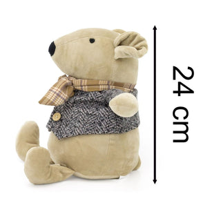 Henry Mouse Doorstop | Decorative Dormouse - Shaped Fabric Door Stop 1.5kg - 24cm