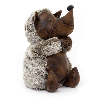 Herbert Hedgehog Doorstop Faux Leather Weighted Hedgehog Animal Door Stop 1.7kg