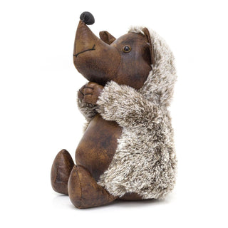 Herbert Hedgehog Doorstop Faux Leather Weighted Hedgehog Animal Door Stop 1.7kg