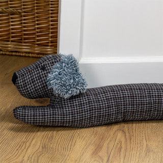 Herringbone Dachshund Draught Excluder | Fabric Sausage Dog Draft Excluder 88cm