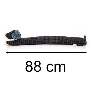 Herringbone Dachshund Draught Excluder | Fabric Sausage Dog Draft Excluder 88cm