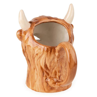 Highland Cow Milk Jug, 19.5cm Ceramic 3D Cow Pitcher, 320ml Farmhouse Cream Jug